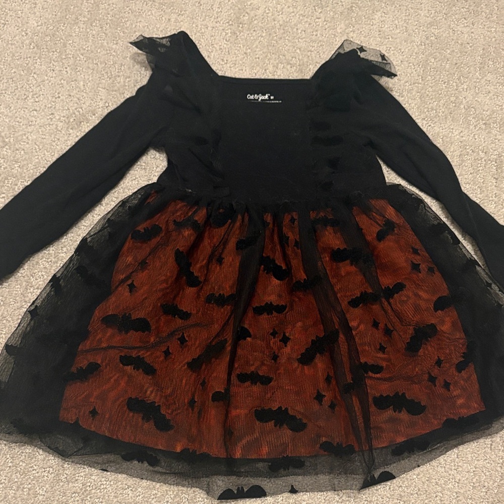 Cat & Jack Halloween Bat Dress - Black & Orange